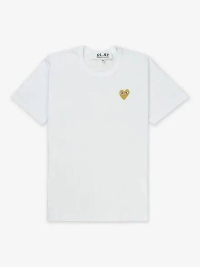 Heart Patch Short Sleeve T-Shirt White - COMME DES GARCONS PLAY - BALAAN 2