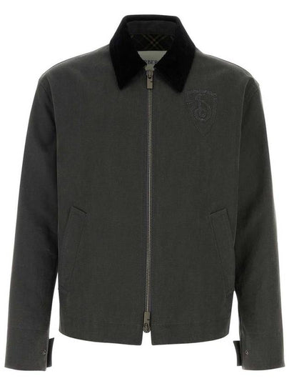 Corduroy Collar Cotton Jacket Black - BURBERRY - BALAAN 2