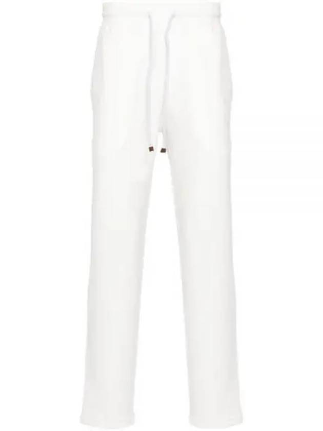 Men's Techno Fleece Cotton Track Pants White - BRUNELLO CUCINELLI - BALAAN 2