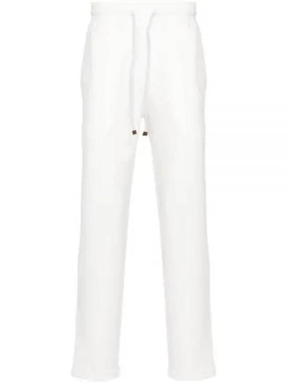 Men's Techno Fleece Cotton Track Pants White - BRUNELLO CUCINELLI - BALAAN 2