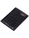 Monogram Logo Crocodile Card Wallet Black - SAINT LAURENT - BALAAN 6