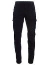 Lens Wappen Straight Pants Black - CP COMPANY - BALAAN 7