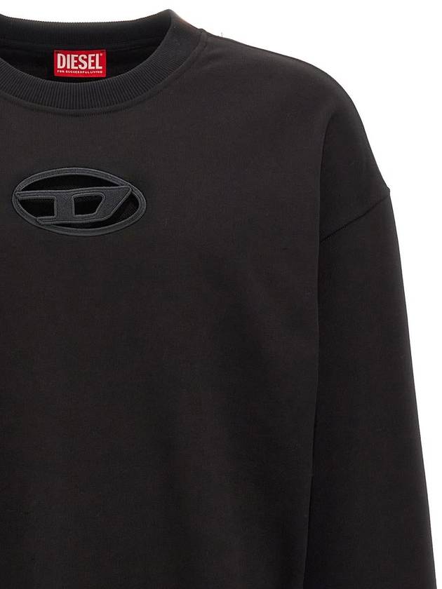 S Boxt OD Cut Out Oval D Logo Sweatshirt Black - DIESEL - BALAAN 4