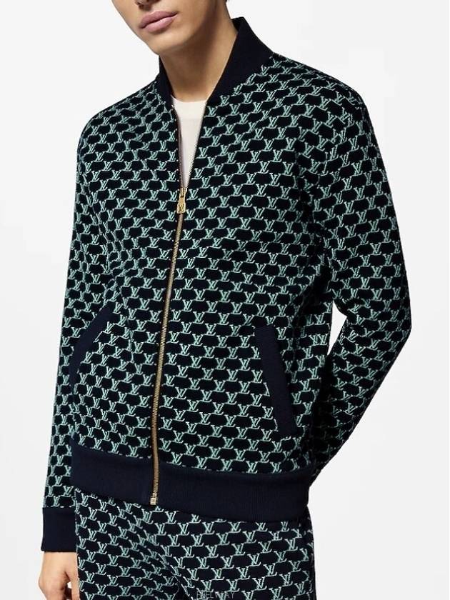 1AFR40 Double Face Cotton Jersey Bomber Jacket - LOUIS VUITTON - BALAAN 1