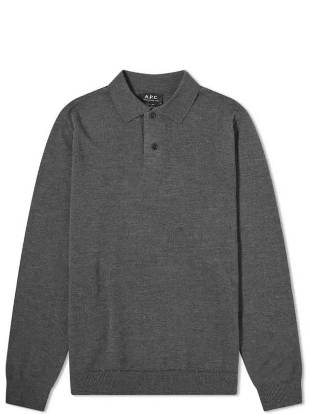 Men's Jerry Wool Long Sleeve Polo Shirt Grey - A.P.C. - BALAAN 2
