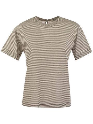 Lightweight striped jersey T-shirt and Punto Luce - PESERICO - BALAAN 1