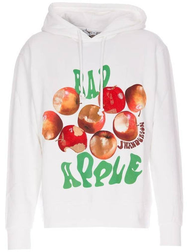 Bad Apple Print Drawstring Hood White - JW ANDERSON - BALAAN 1