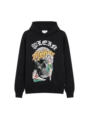 Men s Hawaiian Graphic Hotpiece Hooded Sweatshirt Black - PHILIPP PLEIN - BALAAN 1