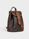 Mini Backpack Folco In Triomphe Canvas And Calfskin Tan - CELINE - BALAAN 3
