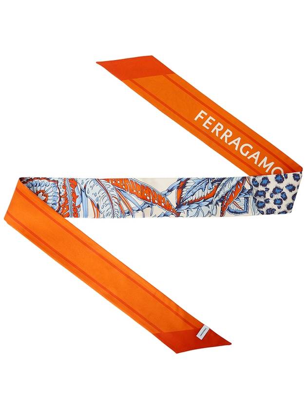 Togo Print Silk Scarf Orange - SALVATORE FERRAGAMO - BALAAN 4