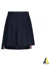 RMB Wool Mini Pleated Skirt Navy - THOM BROWNE - BALAAN 2