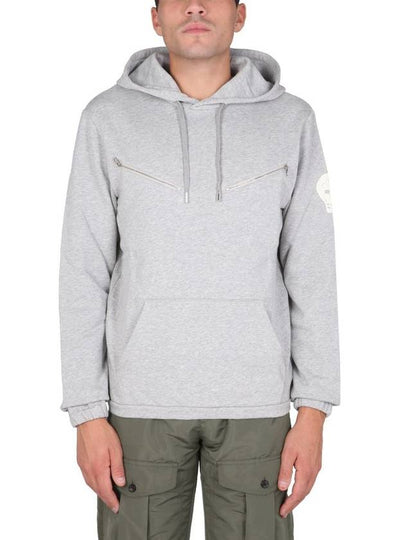 zip-up detail cotton hood gray - ALEXANDER MCQUEEN - BALAAN 2