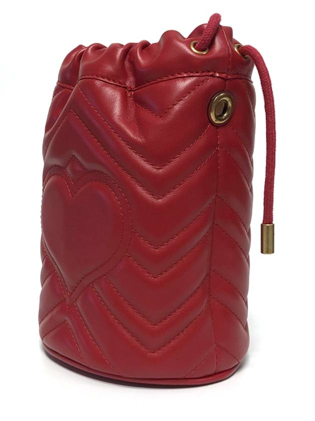 GG Marmont Gold Chain Mini Bucket Bag Red - GUCCI - BALAAN 6