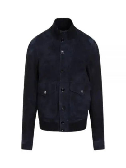 Leather Light Suede Bomber Jacket Navy - TOM FORD - BALAAN 2