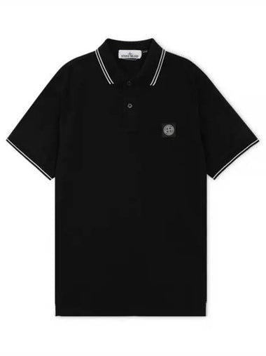 Men s Logo Patch Black Collar 81152SC18 A0029 1156189 - STONE ISLAND - BALAAN 1