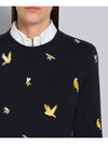 Loop Back Bird Bee Sweatshirt Navy - THOM BROWNE - BALAAN 6