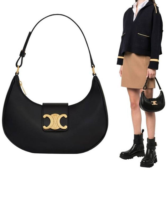 Ava Triomphe Smooth Calfskin Shoulder Bag Black - CELINE - BALAAN 2