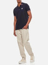 Logo Patch Three-Line Collar Short Sleeve Polo Shirt Navy - MONCLER - BALAAN 3