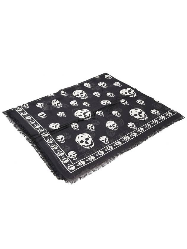 Skull Print Scarf Black - ALEXANDER MCQUEEN - BALAAN 5