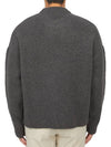 Intarsia Logo Crewneck Knit Top Dark Grey - AMI - BALAAN 4