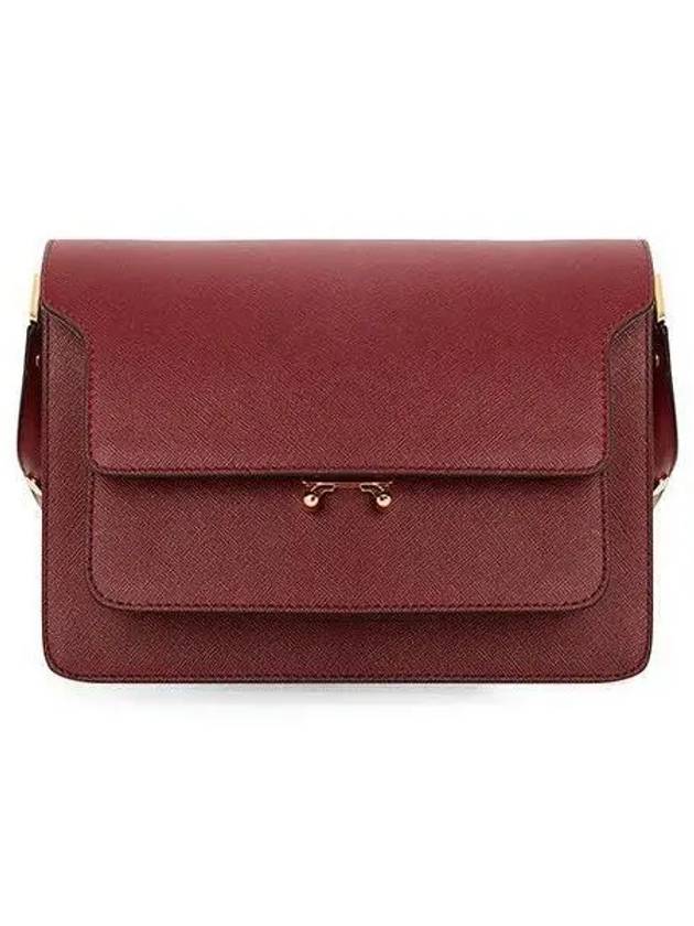 Saffiano Trunk Medium Shoulder Bag Burgundy - MARNI - BALAAN 2