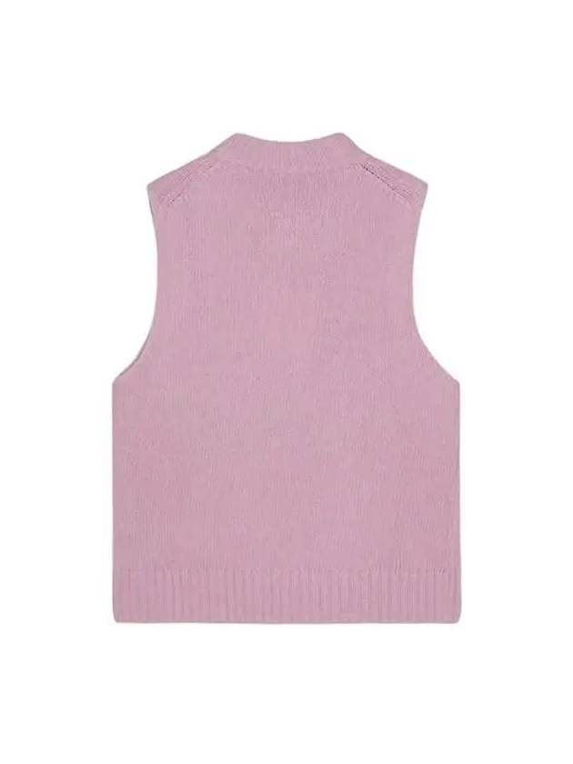 Graphic Wool Mix Vest Knit Top Fragrant Lilac - GANNI - BALAAN 3