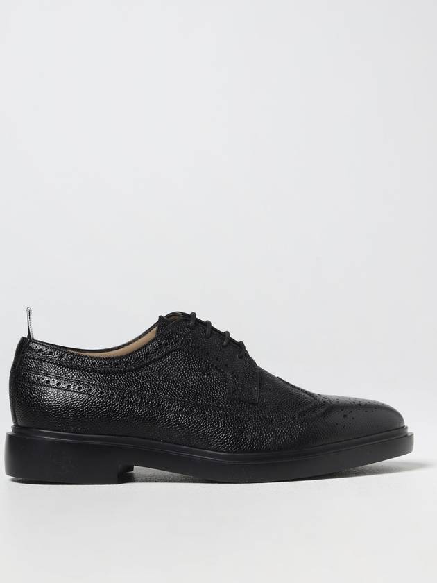 Men's Classic Long Wing Brogue Lace Up Brogue Shoes Black - THOM BROWNE - BALAAN 2