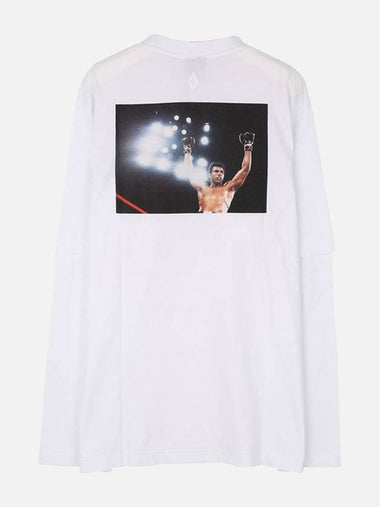 Graphic Print Long Sleeve T-Shirt White - MARCELO BURLON - BALAAN 1