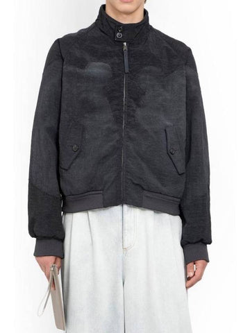 Yoke Harrington Classic Canvas Zip Up Jacket Charcoal - MAISON MARGIELA - BALAAN 1