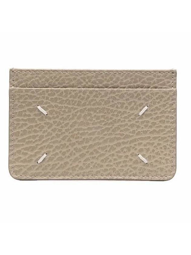 Stitch Leather Card Wallet Beige - MAISON MARGIELA - BALAAN 1