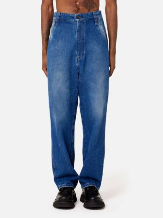 Men's Alex Fit Mid Wash Wide Jeans Indigo - AMI - BALAAN 2