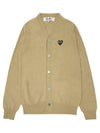 Play Men's Black Wappen Cardigan Beige - COMME DES GARCONS - BALAAN 3