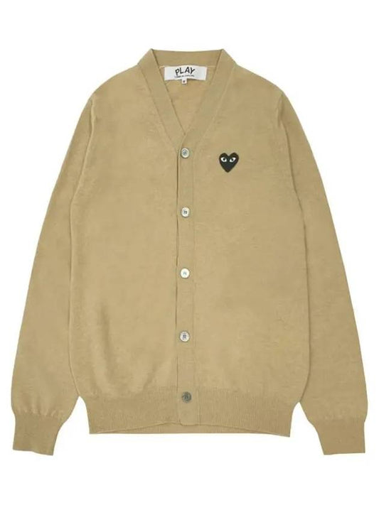 Play Men's Black Wappen Cardigan Beige - COMME DES GARCONS - BALAAN 2