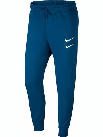 Double Swoosh Fleece Track Pants Blue - NIKE - BALAAN 1