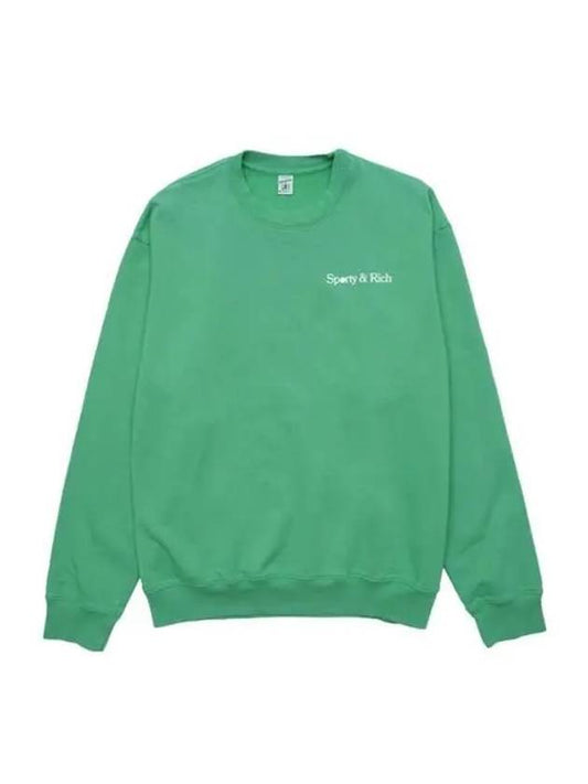 Logo Print Cotton Sweatshirt Green - SPORTY & RICH - BALAAN 2