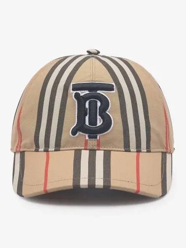 TB Monogram Stripe Cotton Ball Cap Beige - BURBERRY - BALAAN 2