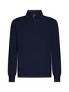 Men's Knit Long Sleeve Polo Shirt Dark Blue - BRUNELLO CUCINELLI - BALAAN 2