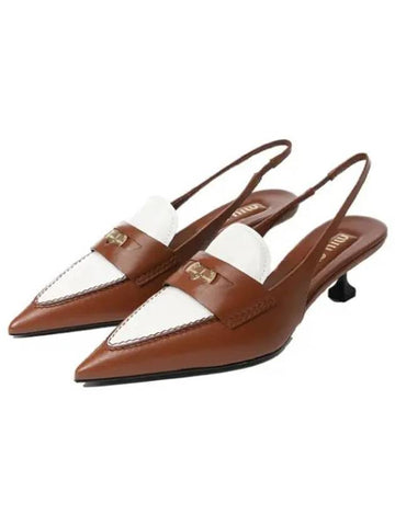 penny loafer slingback heel women shoes - MIU MIU - BALAAN 1