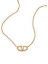 V Logo Signature Necklace Gold - VALENTINO - BALAAN 2