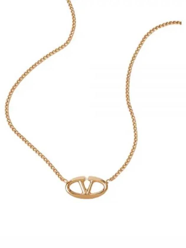 V Logo Signature Necklace Gold - VALENTINO - BALAAN 2