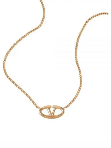 24 4W0J0W19 MET CS4 4W2J0W19 Signature V logo necklace - VALENTINO - BALAAN 1