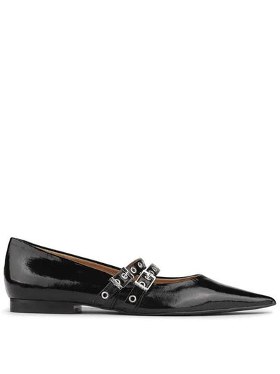 Eyelets Mary Jane Flat Black - GANNI - BALAAN 2