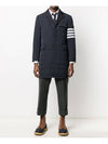 Men's 4 Bar Poly Twill Chesterfield Single Coat Navy - THOM BROWNE - BALAAN 5