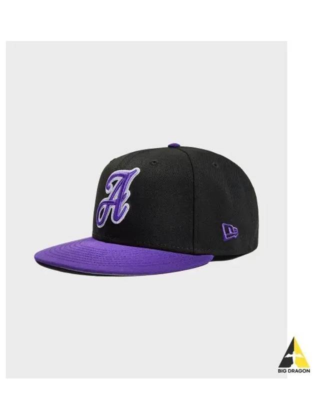 U New Era Fitted Hat Black Purple STATUE - AWAKE NY - BALAAN 1