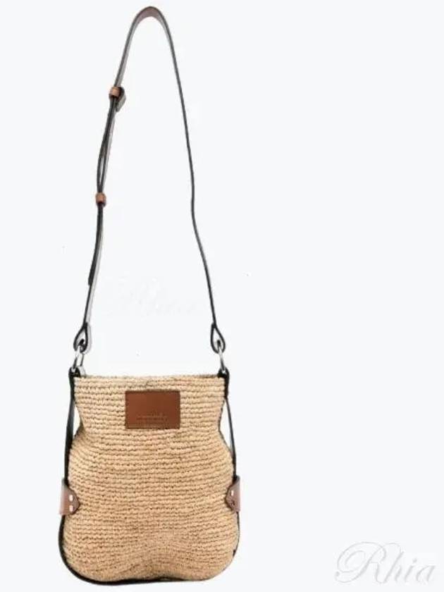 Logo Patch Raffia Cross Bag Beige - ISABEL MARANT - BALAAN 2