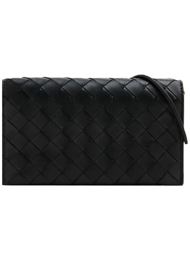 Intrecciato Strap Long Wallet Black - BOTTEGA VENETA - BALAAN 3