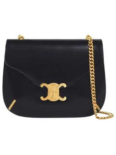 Chain Besace Triomphe Leather Shoulder Bag Black - CELINE - BALAAN 2