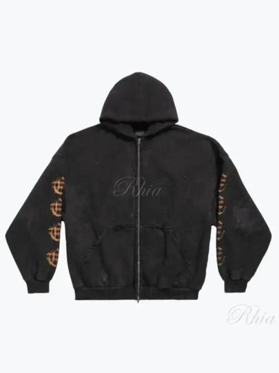 Heavy Metal Oversized Zip-Up Hoodie Black - BALENCIAGA - BALAAN 2