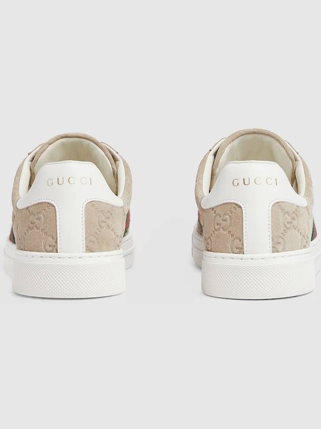 Ace Web Low Top Sneakers Oatmeal - GUCCI - BALAAN 4