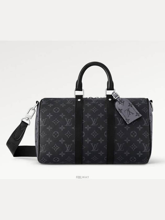 Keepall Bandouliere 35 Monogram Eclipse Duffel Bag Black - LOUIS VUITTON - BALAAN 2